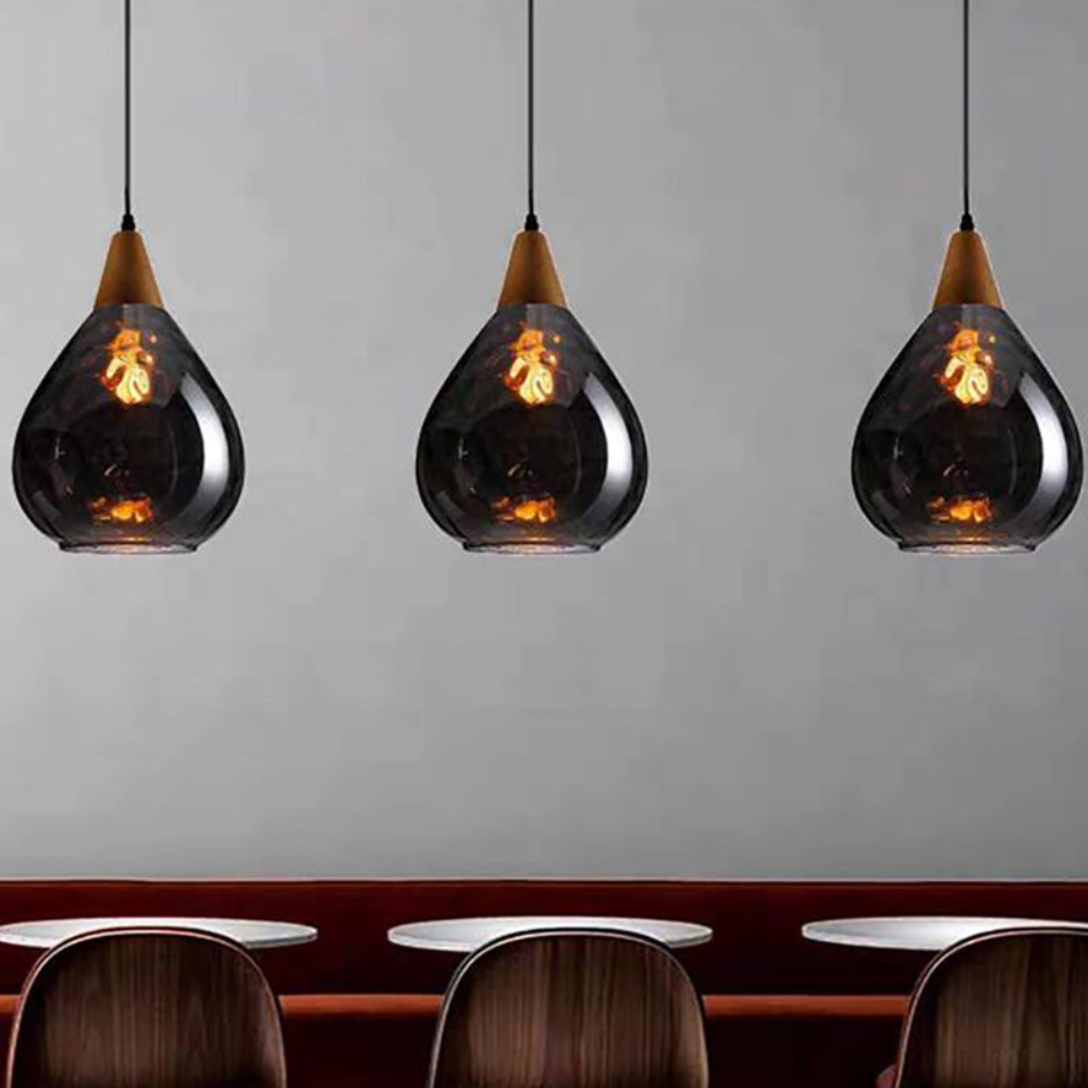 Teardrop Pendant Light Vintage Glass Fixture for Home Ambiance - Euroselle