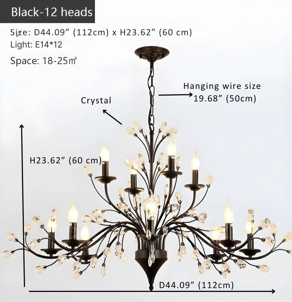 12-Light Rustic Wrought Iron Chandelier