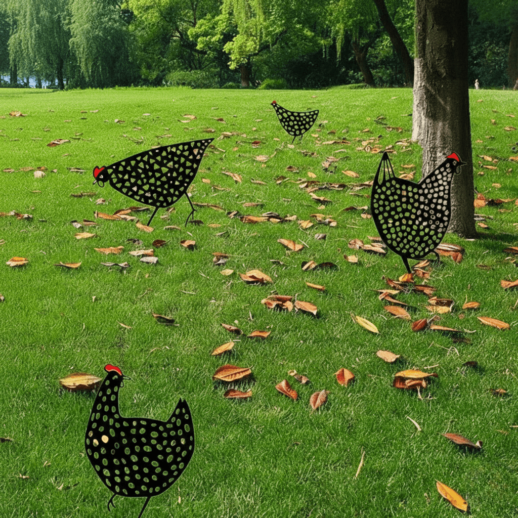 Sculpture de poulet en métal style vintage pour décoration de jardin extérieur - Euroselle