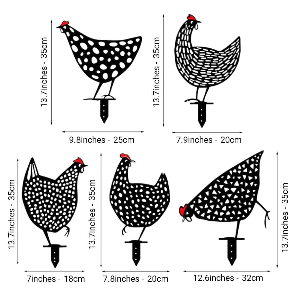 Sculpture de poulet en métal style vintage pour décoration de jardin extérieur - Euroselle
