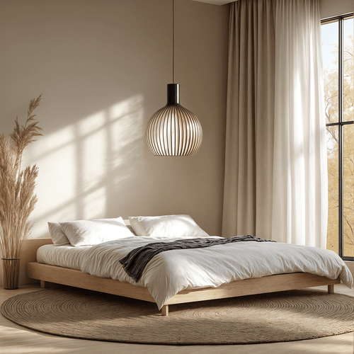 Arden | Adjustable Bamboo and Wood Cage Pendant Light for Kitchen and Modern Interiors