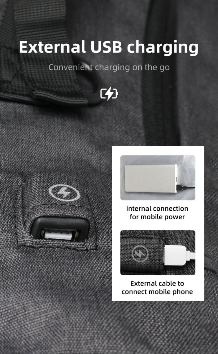 CityTrail roll-top-rygsæk til dagsture, 20-35 L udvidelig kapacitet, USB-port, 0.9 kg