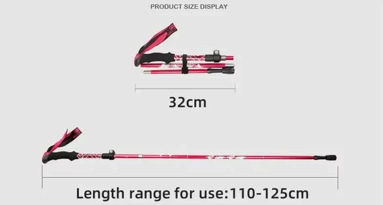 TrailGlide Folding Trekking Poles — Lightweight Profile, Adjustable Stability