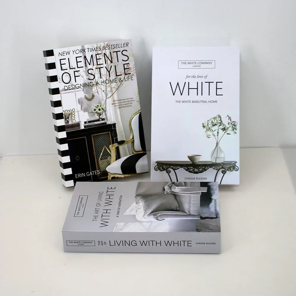3-Piece Hollow Cardboard Book Stack Display Set — Shelf Decor