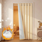 Insulated Winter Blackout Door Curtains Multi-Layer Thick Thermal Panels - Euroselle