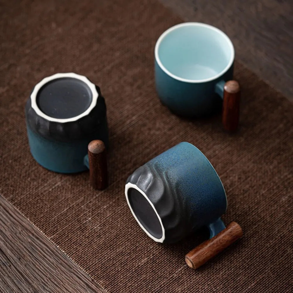 Hand-Painted Ceramic Mug — Retro Gradient Glaze Coffee & Tea Cup