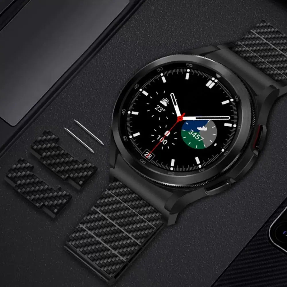 Samsung Galaxy Watch 4/5/6 Carbon Fiber Strap – Black, Blue & Green
