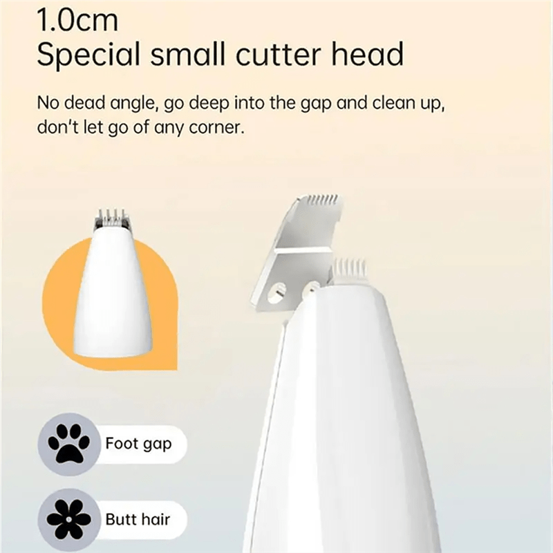 Pawgleam 4-in-1 senza fili per la toelettatura degli animali — design compatto e silenzioso, 3 accessori per il pelo