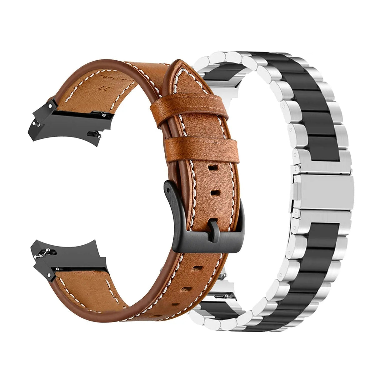 Correa de cuero y acero para Galaxy Watch 5 — Ajustable, varios acabados