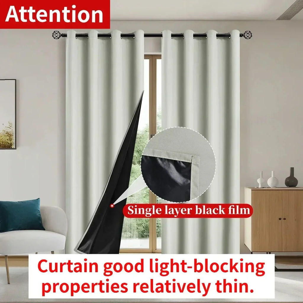 Modern 100% Blackout Curtains with Coated Lining for Bedroom & Living Room - Euroselle