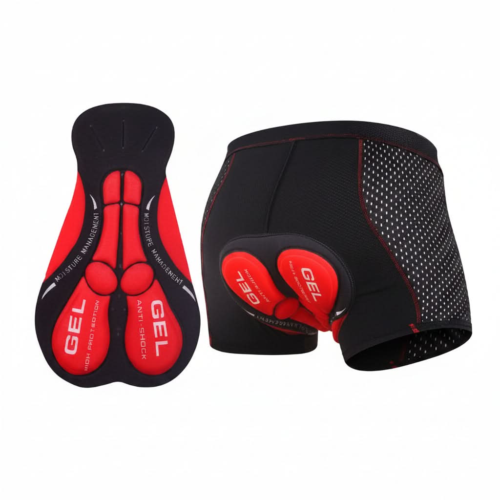 Cuissard de cyclisme respirant et rembourré avec insert en gel, coupe unisexe