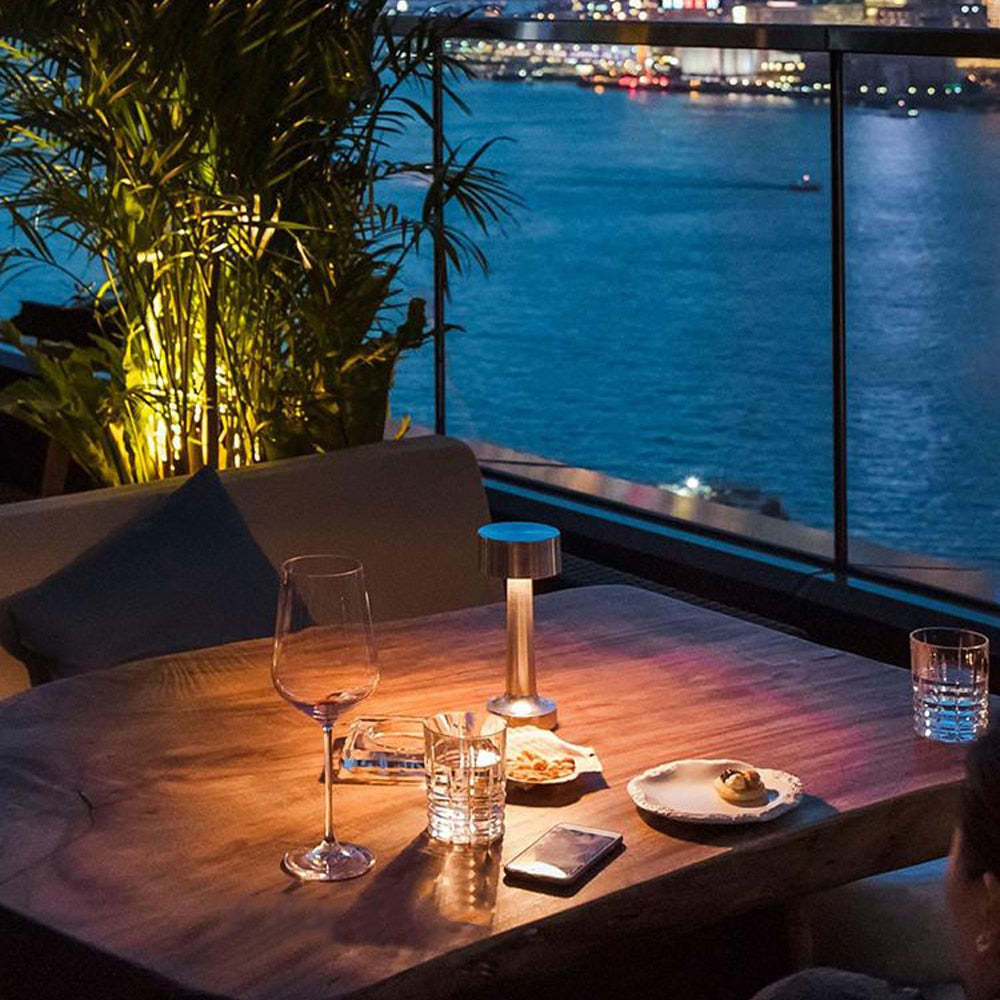 AstraGlow Retro Rechargeable Wireless LED Table Lamp For Restaurants And Bars
