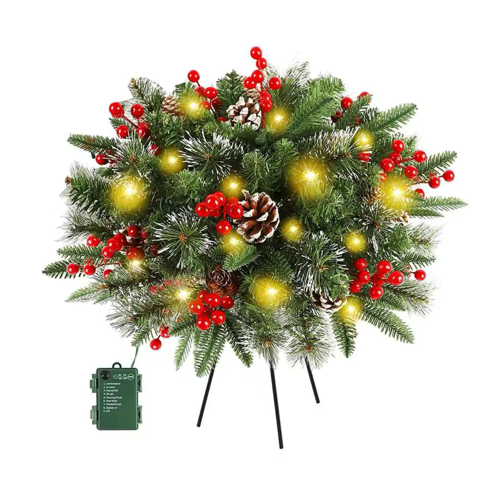 Stojan na vánoční věnec s 50 LED diodami a časovačem
