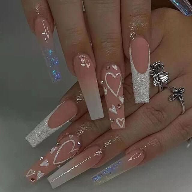 NovaGlam plaknagelset: 24 roze ontwerpen, verschillende maten