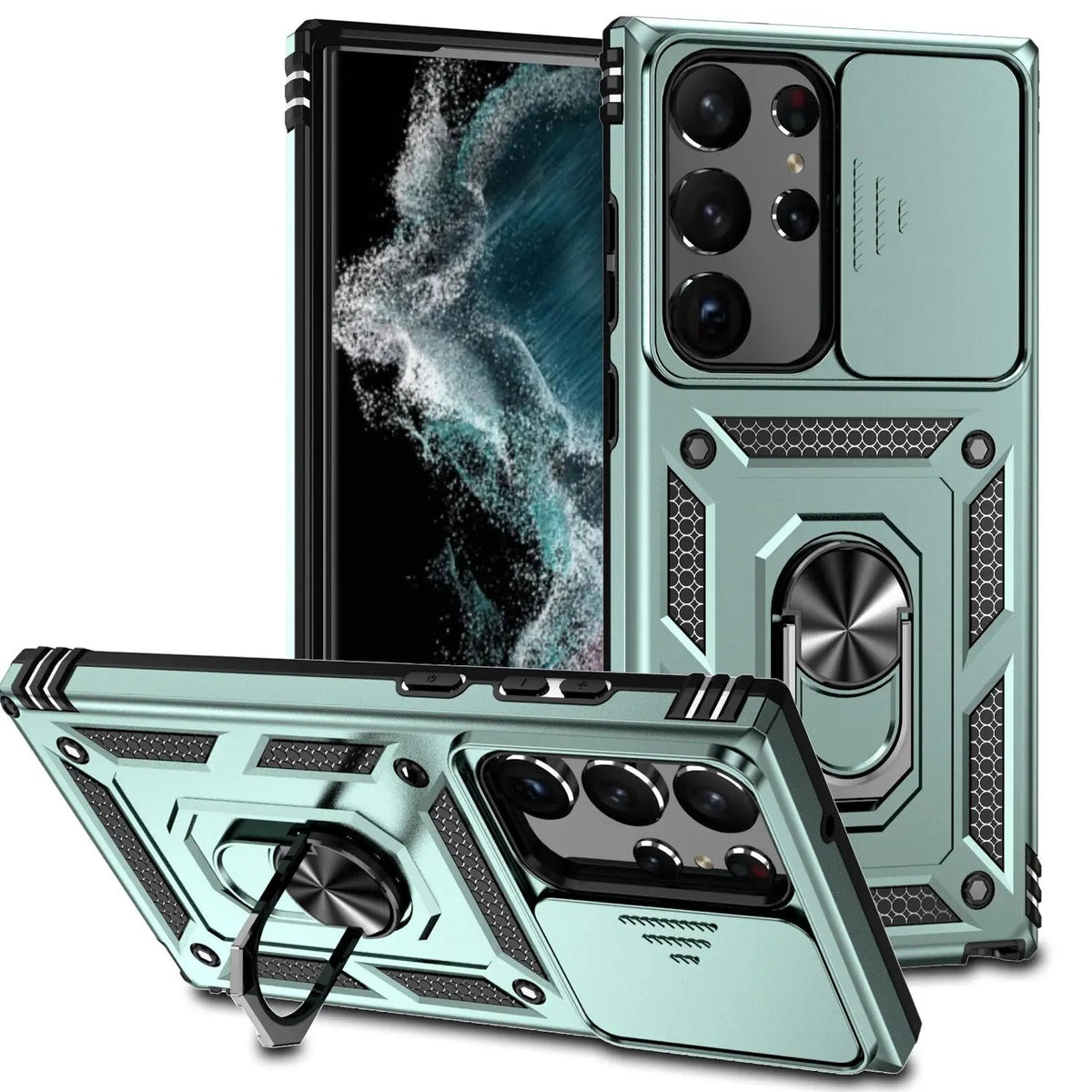 Funda para la serie Samsung Galaxy S23 - protector de cámara y soporte plegable