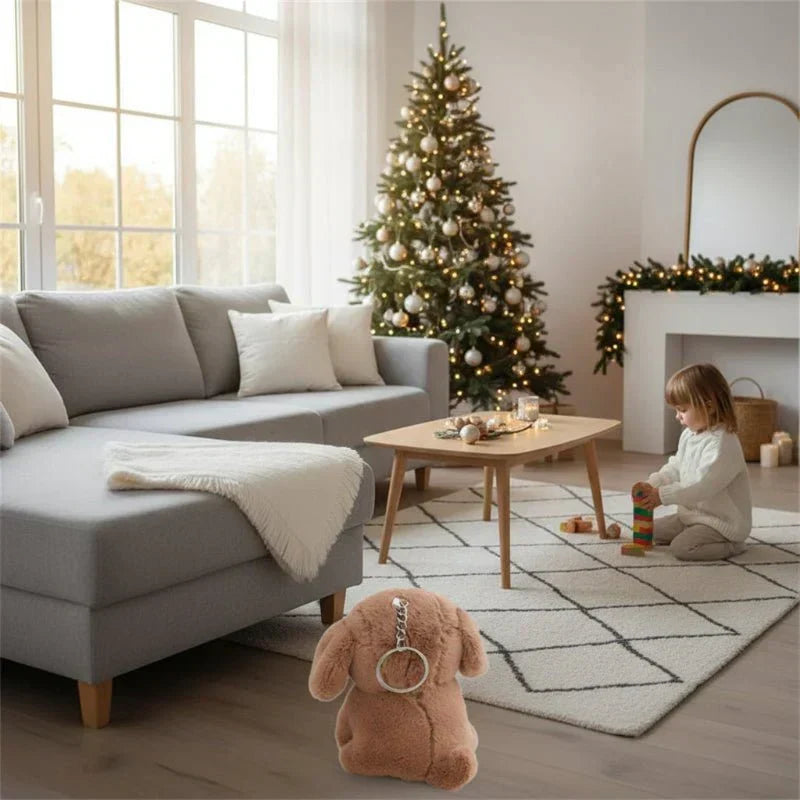 Breloczek pluszowy CloverPup w kształcie małego pieska — kompaktowy mini brelok 12 cm