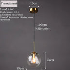 Scandinavian Glass Pendant Lamp With Metal Fixture For Kitchen, Living And Dining