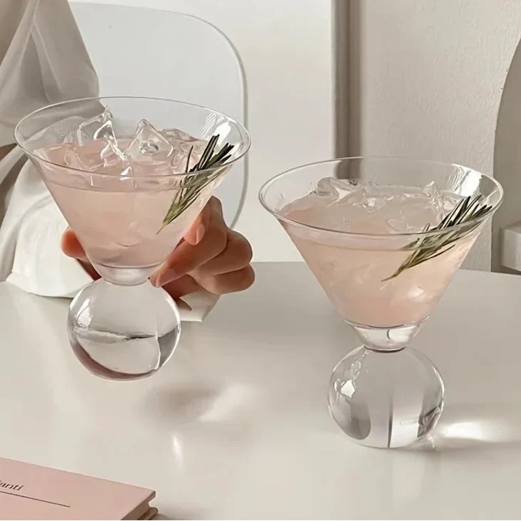 Kieliszek coupe z kryształowego szkła, kieliszek do martini na nóżce, 4 cale, przezroczysty