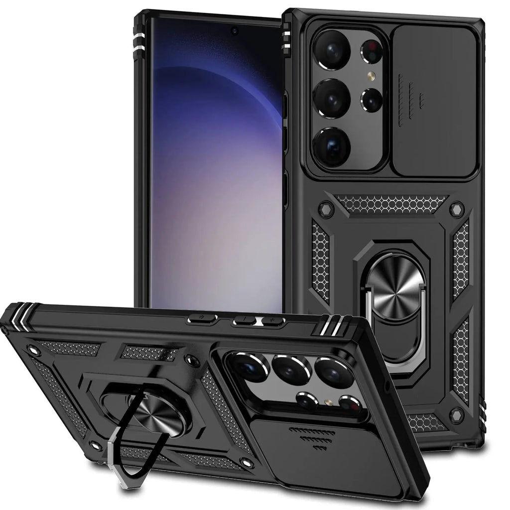 Funda para la serie Samsung Galaxy S23 - protector de cámara y soporte plegable