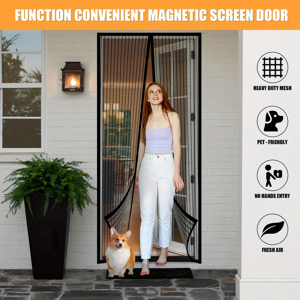 Mosquito-resistant Door Curtain Hands-free 100x210 cm Living Room Bedroom - Euroselle