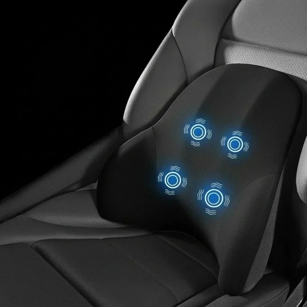 NovaEase Elektrisches Kissen — Ergonomisch geschwungenes Profil, Unterstützung für Nacken und Lendenbereich