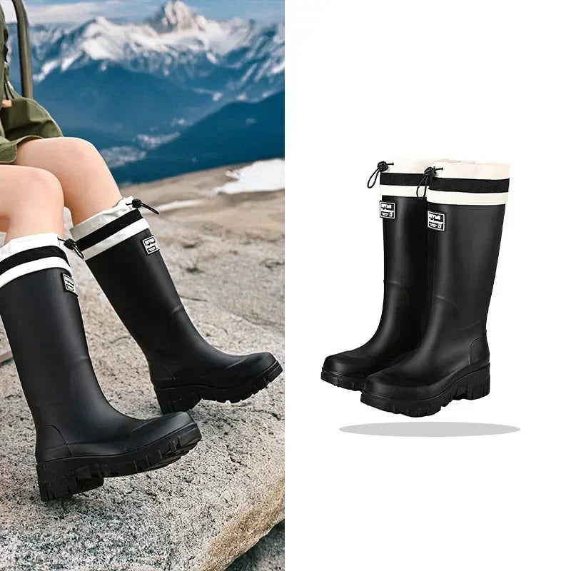 Women's Vintage Rubber Rain Boots — Waterproof, Non-Slip Sole