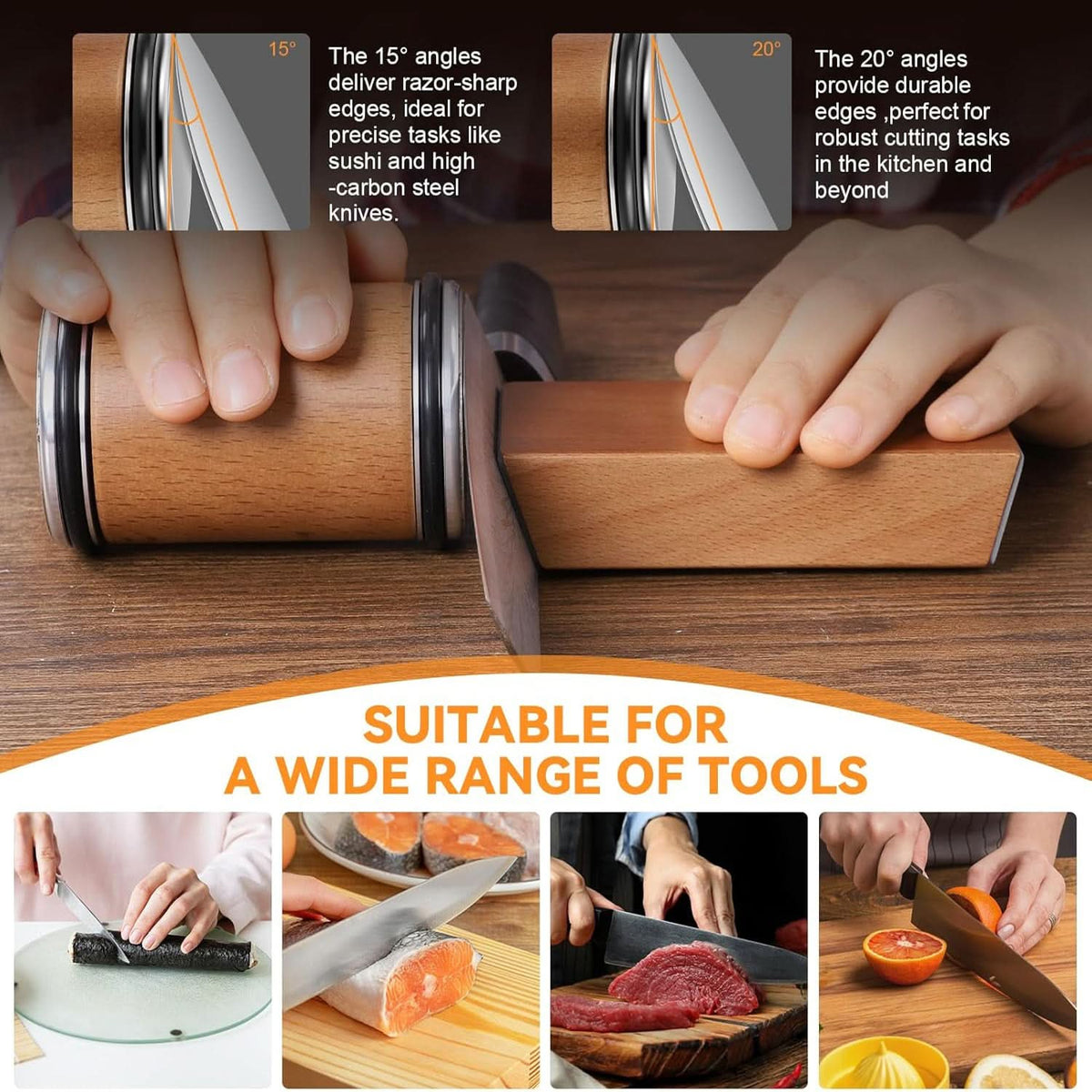 EdgeForge Pro Diamond-Coated Roller Knife Sharpener — Instant Blade Revival