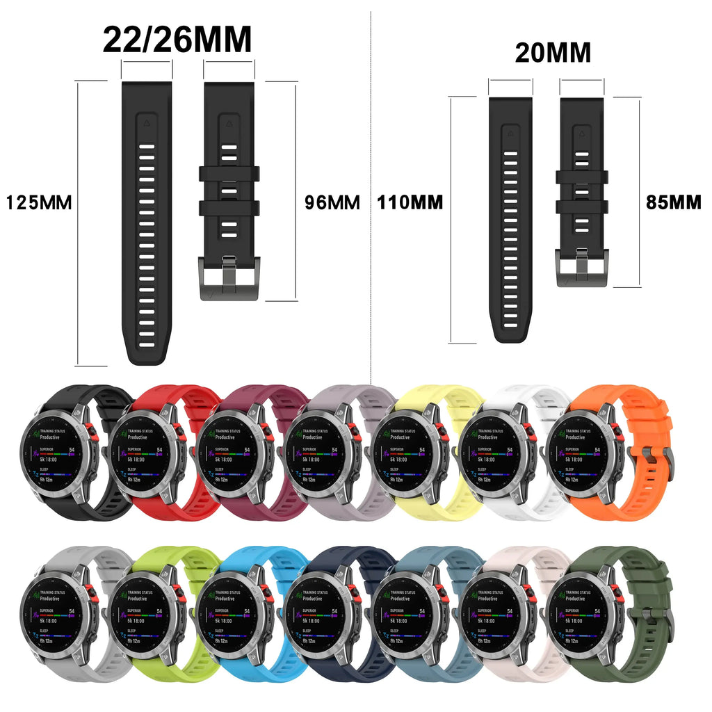 Fenix, Instinct & Venu Silicone Band — Quick-Release, Sweat-Resistant