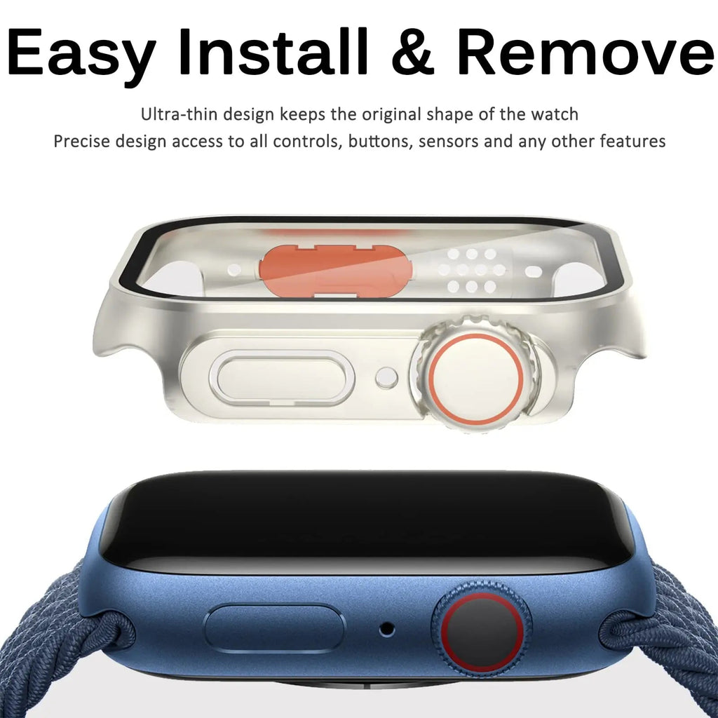 Herdet glassdeksel til Apple Watch Series 7/8/SE, dekning på 40–45 mm
