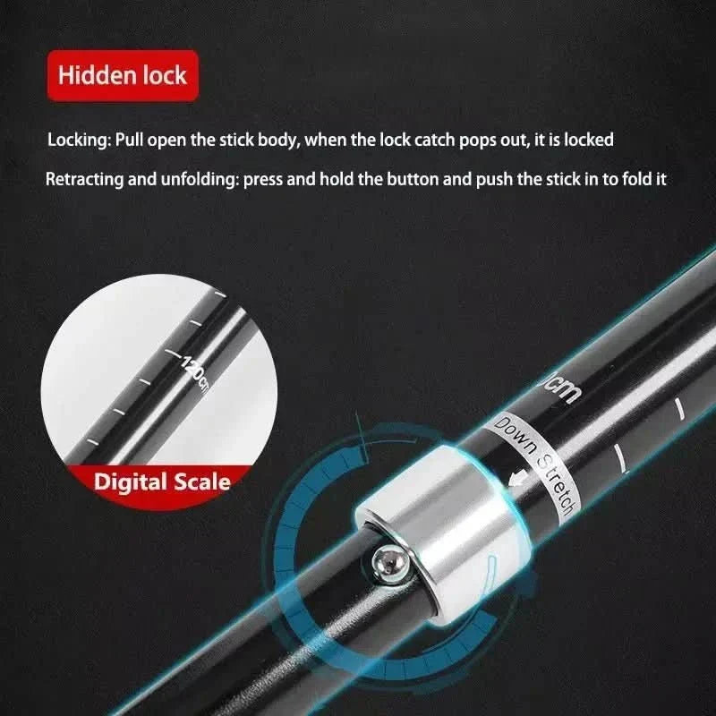 TrailGlide Folding Trekking Poles — Lightweight Profile, Adjustable Stability