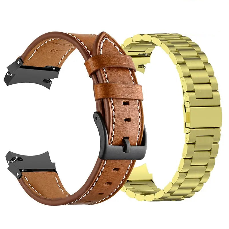 Correa de cuero y acero para Galaxy Watch 5 — Ajustable, varios acabados