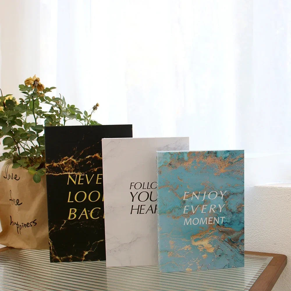 3-Piece Hollow Cardboard Book Stack Display Set — Shelf Decor