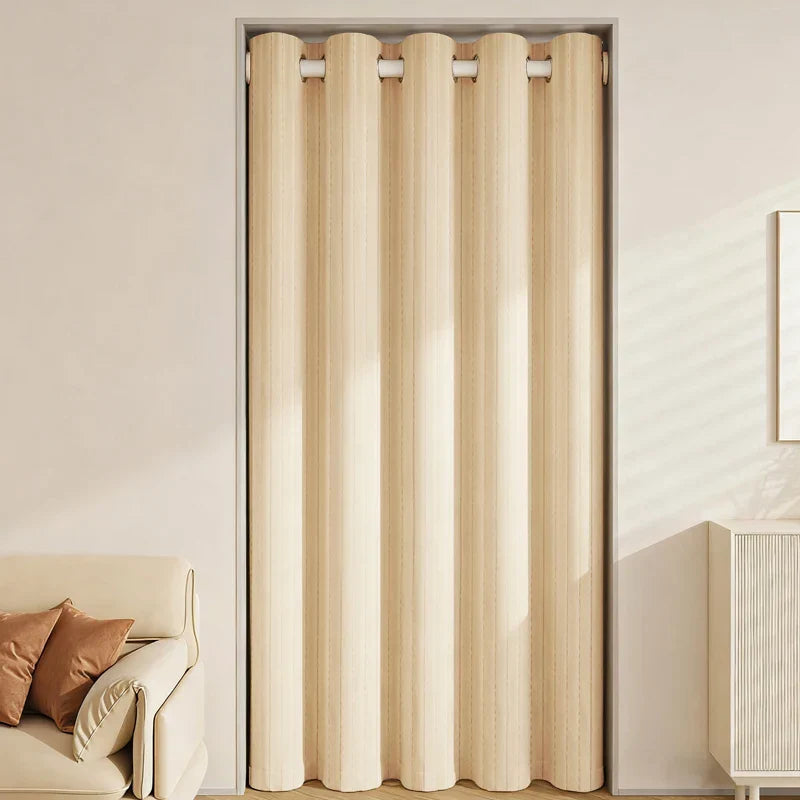 Insulated Winter Blackout Door Curtains Multi-Layer Thick Thermal Panels - Euroselle