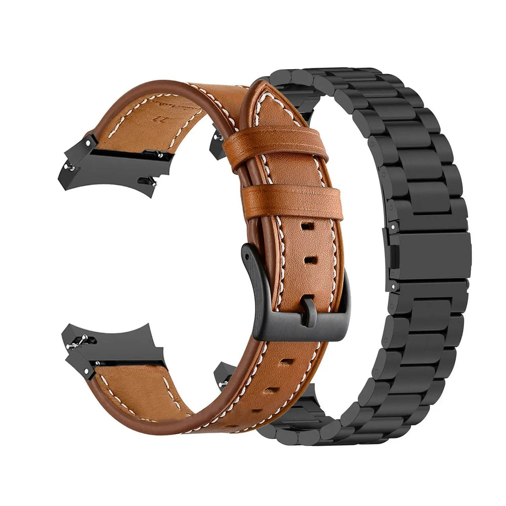 Correa de cuero y acero para Galaxy Watch 5 — Ajustable, varios acabados