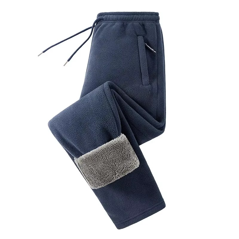 Pánské teplé flísové joggery s podšívkou Sherpa — měkké zimní kalhoty