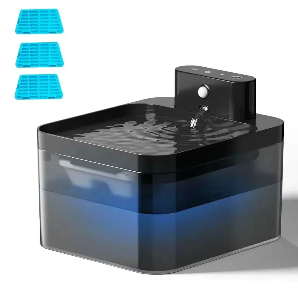 Fuente de agua para gatos AquaPulse — filtración de agua activada por un sensor de movimiento inteligente