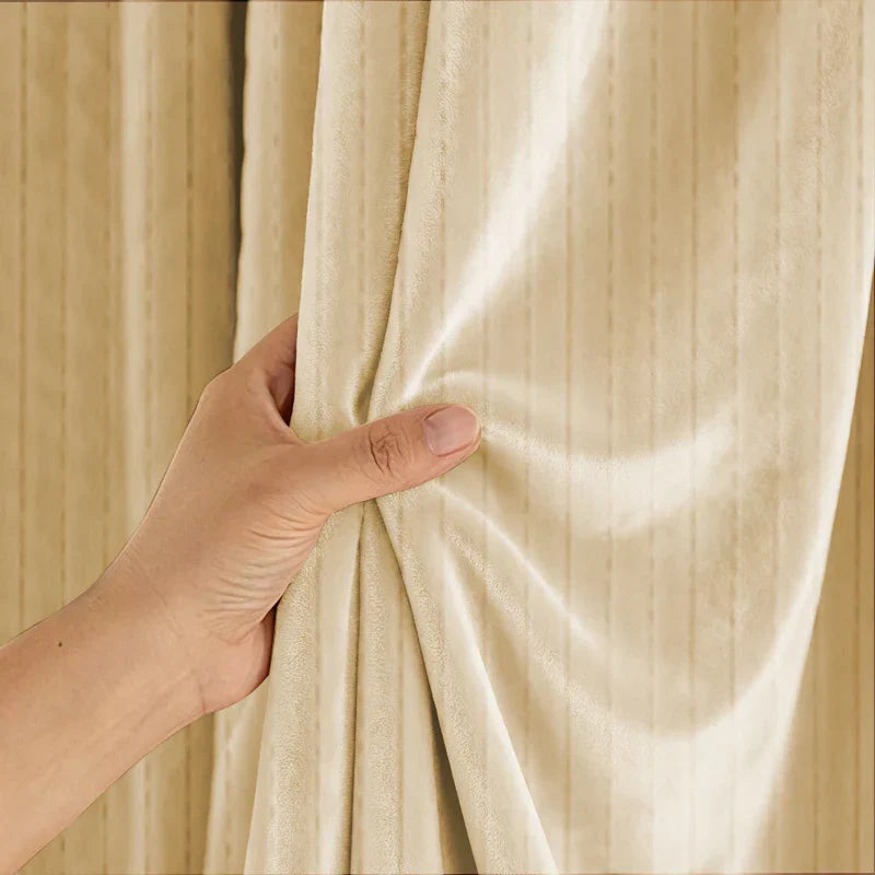 Insulated Winter Blackout Door Curtains Multi-Layer Thick Thermal Panels - Euroselle