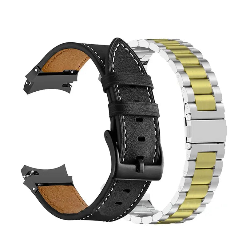 Correa de cuero y acero para Galaxy Watch 5 — Ajustable, varios acabados