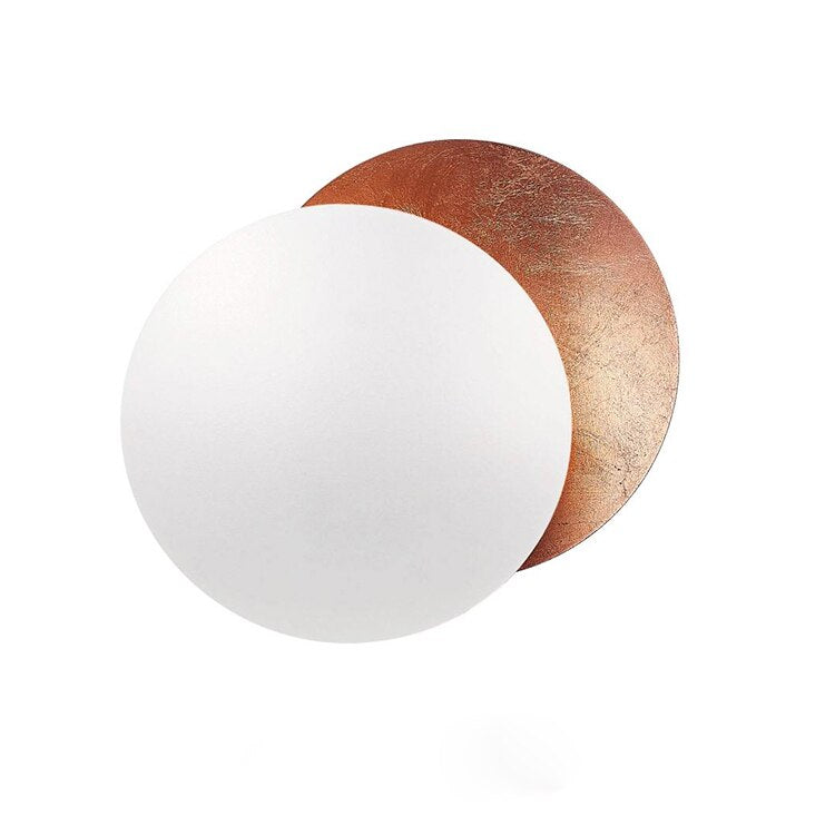 LED Metal Circle Shadow Wall Sconce — 8-10 in Sculptural Halo Light