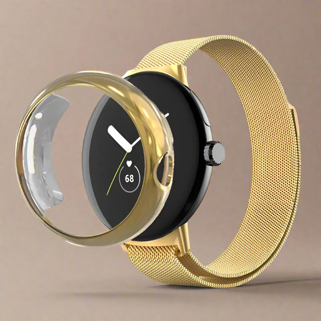 Kit cinturino in acciaio inossidabile e custodia protettiva per Pixel Watch — 41mm e 45mm