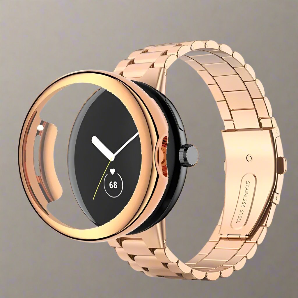 Kit cinturino in acciaio inossidabile e custodia protettiva per Pixel Watch — 41mm e 45mm