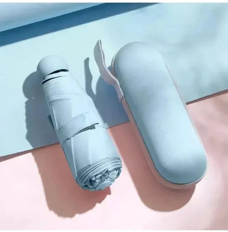 Nexa Capsule Compact Travel Umbrella — Single-Motion Open, Pocket-Fitting Case