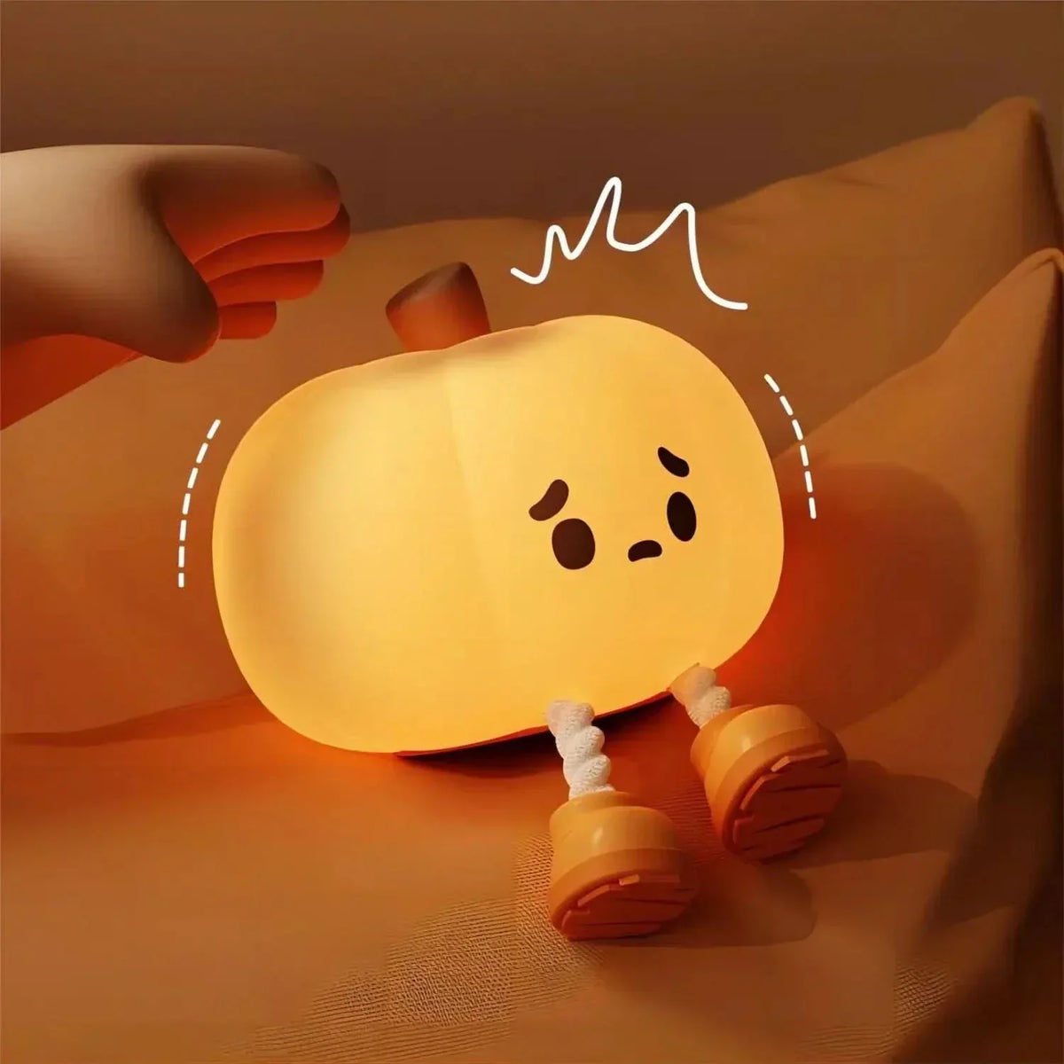 Autumn Pumpkin Kids Night Light — Friendly Silhouette Soothing Glow