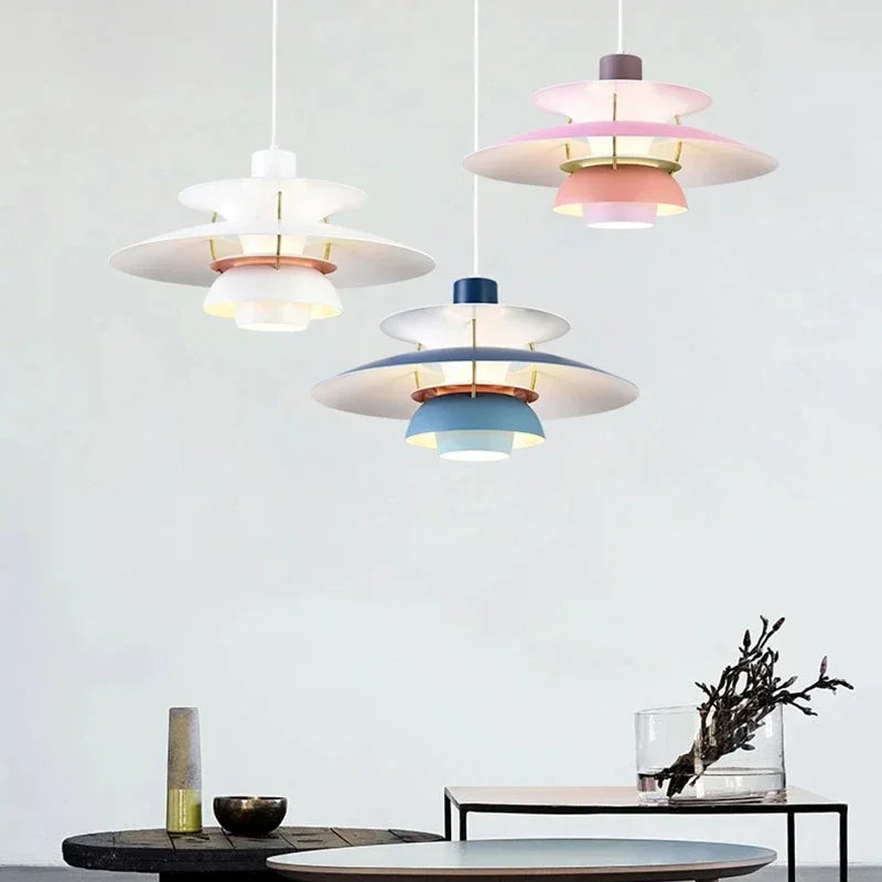 Multicolor Geometric Sphere Pendant Light, 12-20 in Art Deco Style