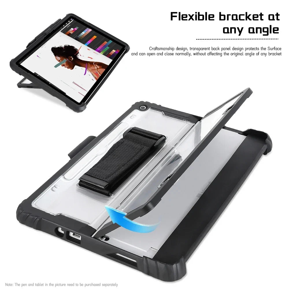 Cover til Microsoft Surface Pro & Go - formsyet skal, valgfri rem