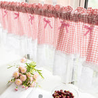 Plaid Lace Half Curtain for Kitchen and Small Windows - Euroselle