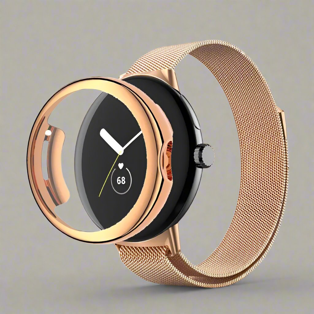 Kit cinturino in acciaio inossidabile e custodia protettiva per Pixel Watch — 41mm e 45mm