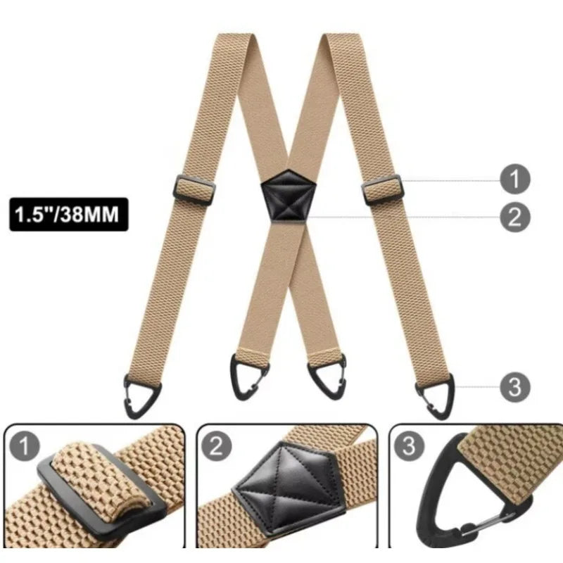 Verstellbare Hosenträger für Herren — Metallclips, X- und Y-Rücken