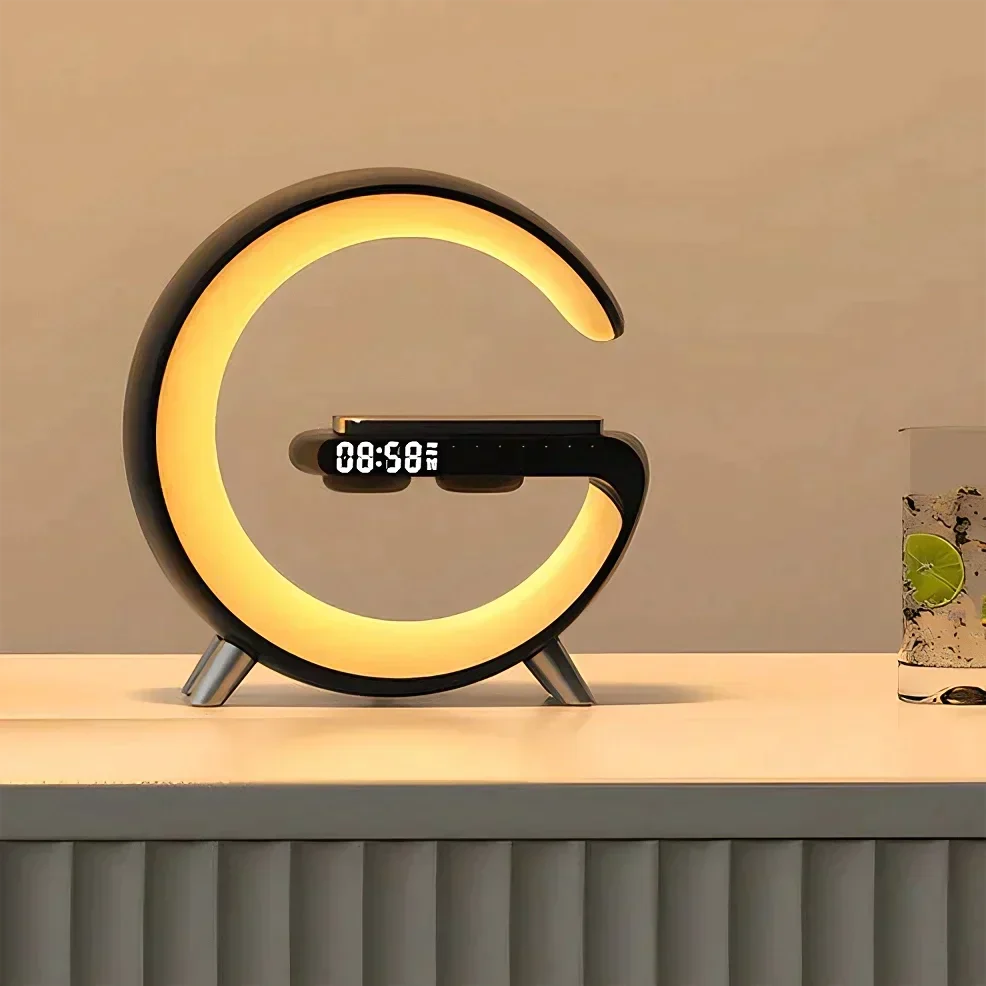 Budík s funkcí simulace východu slunce — RGB světlo, Bluetooth reproduktor, bezdrátové nabíjení