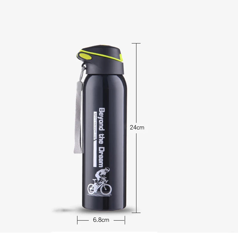 Doppelwandige Edelstahlflasche, 17 oz — Sportverschluss und Trageschlaufe